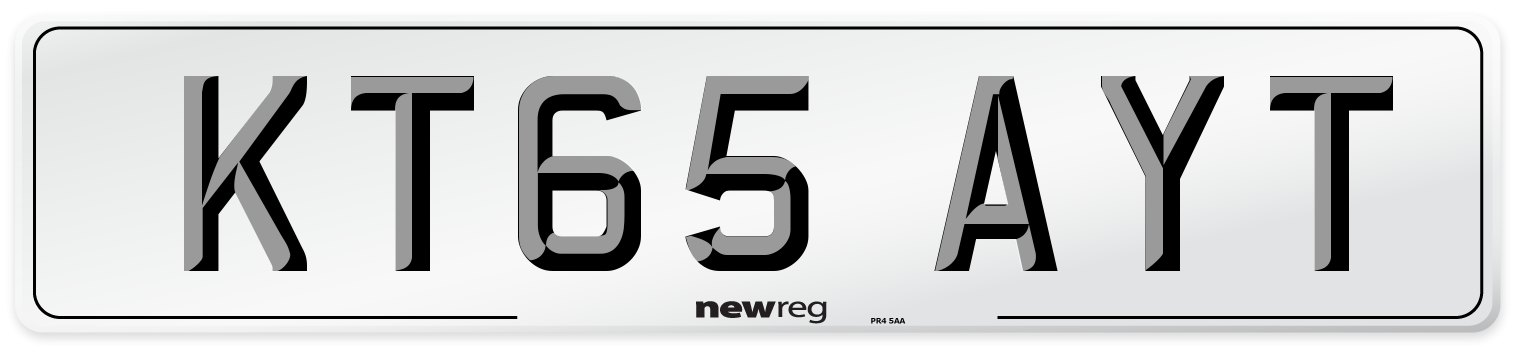 KT65 AYT Number Plate from New Reg